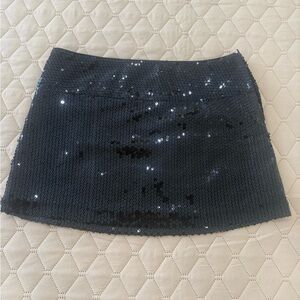 Sequin Black Mini Skirt